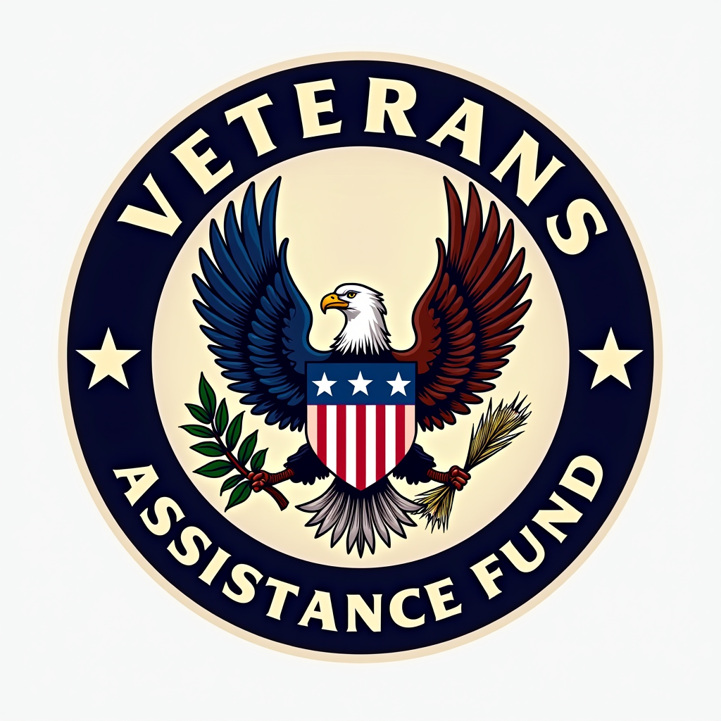 Veterans Assistance Fund Inc logo featuring patriotic colors and military insignia symbolizing support for veterans