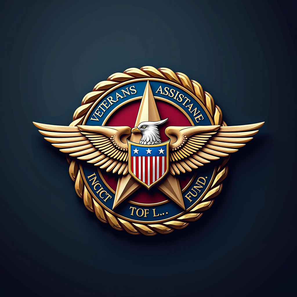 Veterans Assistance Fund Inc logo featuring patriotic colors and military insignia symbolizing support for veterans