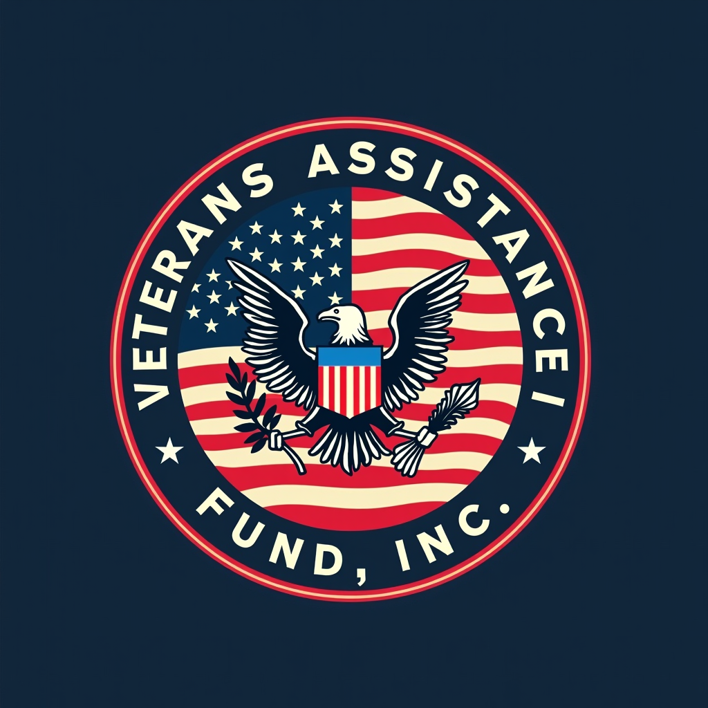 Veterans Assistance Fund Inc logo featuring patriotic colors and military insignia symbolizing support for veterans