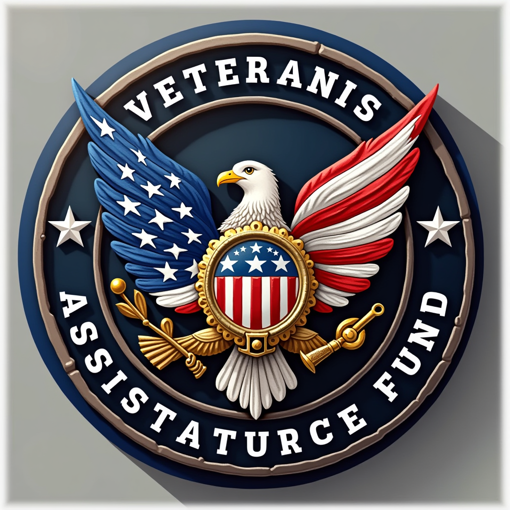 Veterans Assistance Fund Inc logo featuring patriotic colors and military insignia symbolizing support for veterans