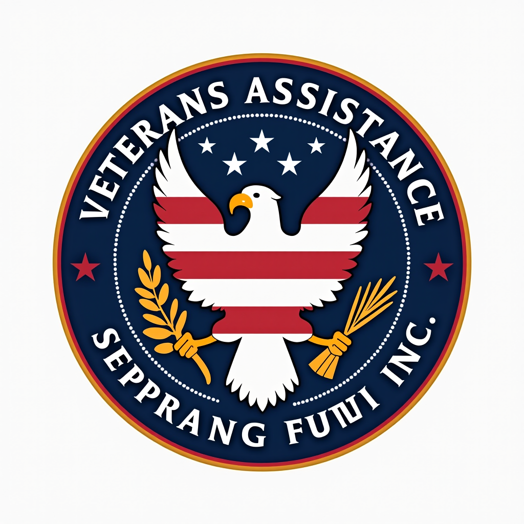 Veterans Assistance Fund Inc logo featuring patriotic colors and military insignia symbolizing support for veterans